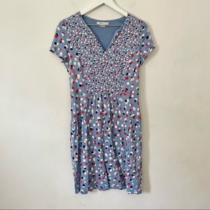 Boden Emory Jersey Knit Blue Print Casual Dress